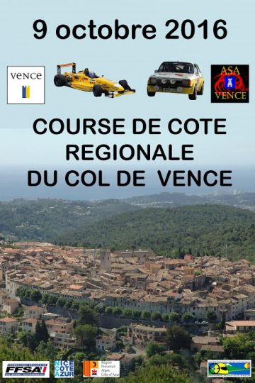 Affiche Course de Côte du Col de Vence 2016
