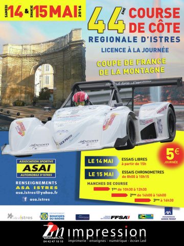 Affiche Course de Côte d’Istres 2016