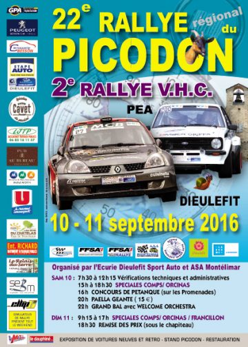 Affiche Rallye du Picodon 2016