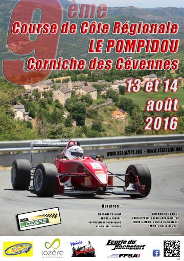 Affiche Course de Côte du Pompidou 2016