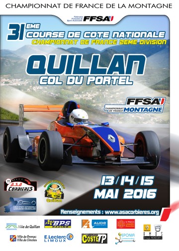 Affiche Course de Côte de Quillan - Col du Portel 2016