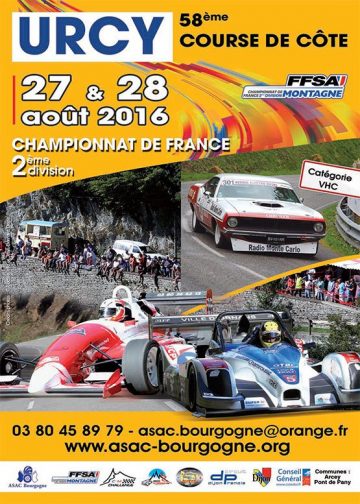 Affiche Course de Côte d'Urcy 2016