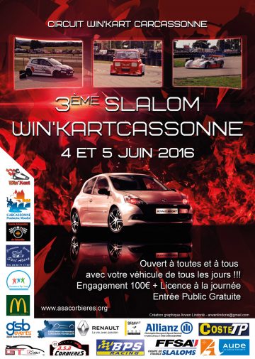 Affiche Slalom Win'Kartcassonne 2016