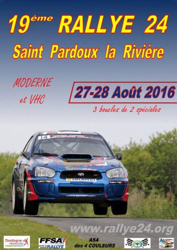 Affiche Rallye 24 Dordogne Périgord 2016