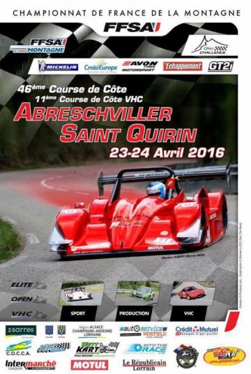 Affiche Course de Côte d’Abreschviller - Saint-Quirin 2016