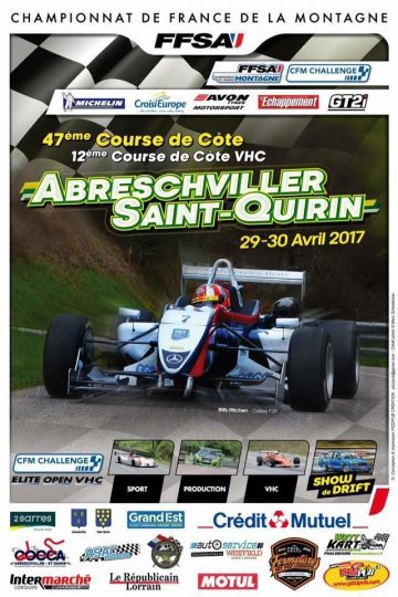 Affiche Course de Côte d'Abreschviller - Saint-Quirin 2017