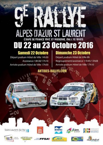 Affiche Rallye Alpes d'Azur - Saint-Laurent 2016