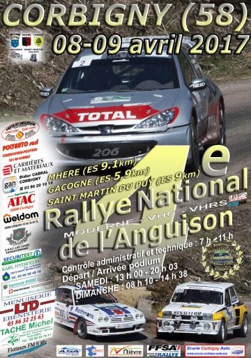 Affiche Rallye de l’Anguison 2017