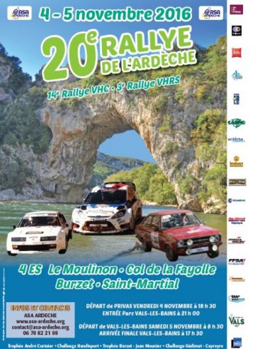 Affiche Rallye de l'Ardèche 2016