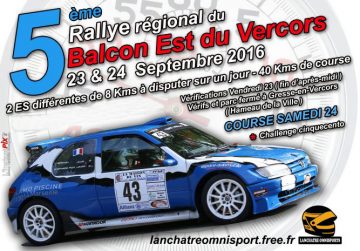 Affiche Rallye du Balcon Est du Vercors 2016