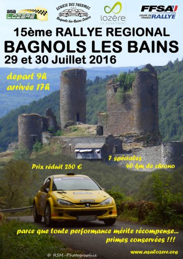 Affiche Rallye de Bagnols-les-Bains 2016