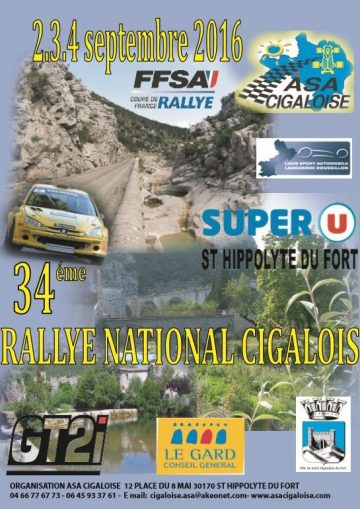 Affiche Rallye Cigalois 2016