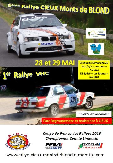 Affiche Rallye Cieux - Monts de Blond 2016