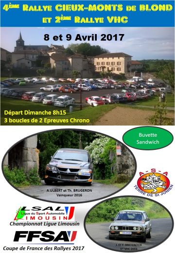 Affiche Rallye Cieux - Monts de Blond 2017