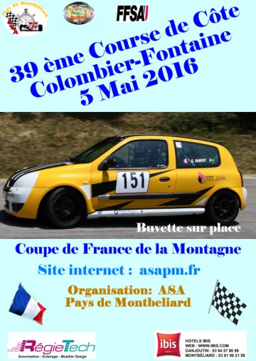 Affiche Course de Côte de Colombier-Fontaine 2016