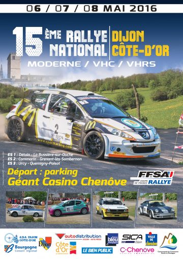 Affiche Rallye Dijon - Côte-d’Or 2016