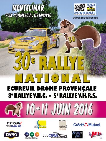 Affiche Rallye Écureuil - Drôme Provençale 2016