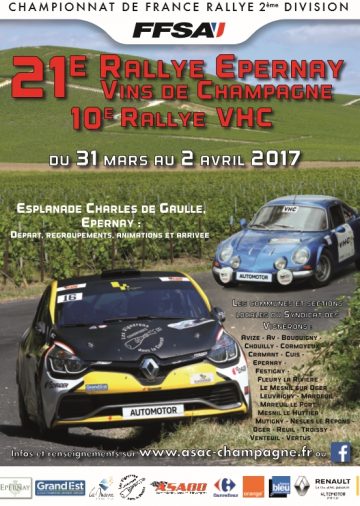 Affiche Rallye Épernay - Vins de Champagne 2017