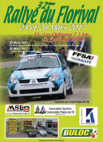 Affiche Rallye du Florival 2017