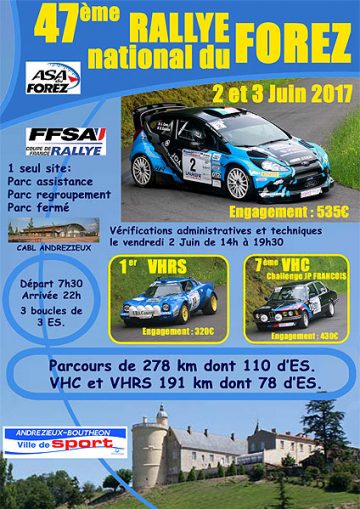 Affiche Rallye du Forez 2017