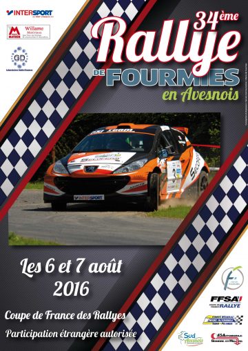 Affiche Rallye de Fourmies en Avesnois 2016