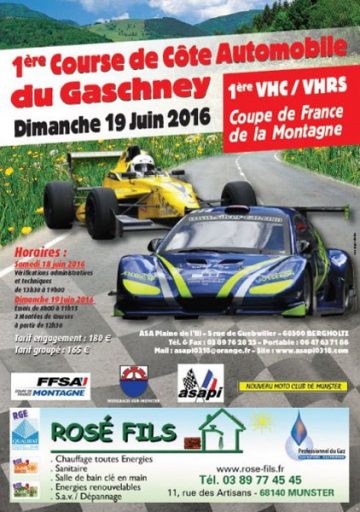 Affiche Course de Côte du Gaschney 2016