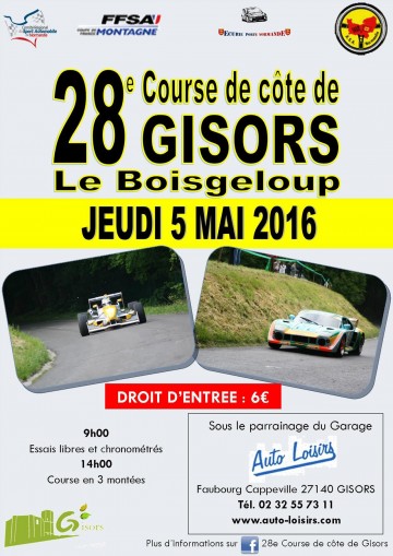 Affiche Course de Côte de Gisors 2016