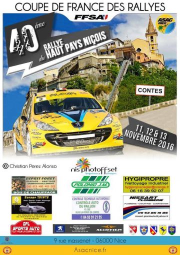 Affiche Rallye du Haut Pays Niçois 2016
