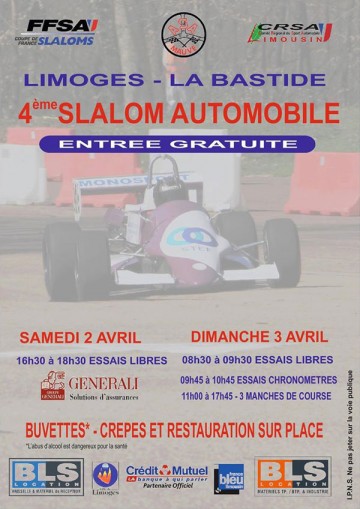 Affiche Slalom de Limoges – La Bastide 2016