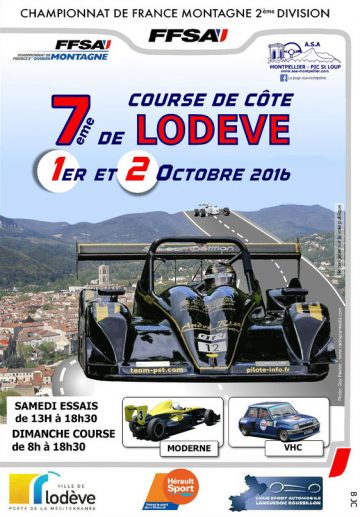 Affiche Course de Côte de Lodève 2016