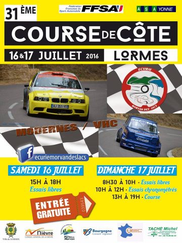 Affiche Course de Côte de Lormes 2016