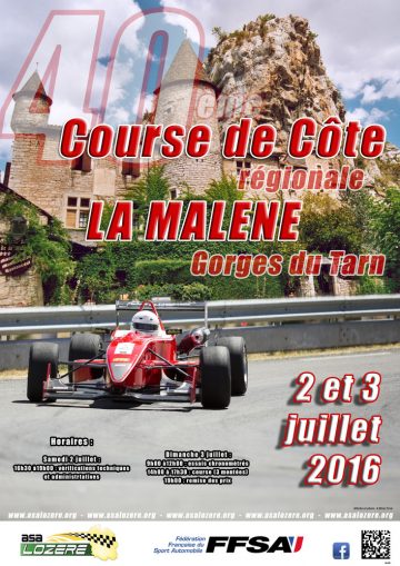 Affiche Course de Côte de La Malène 2016