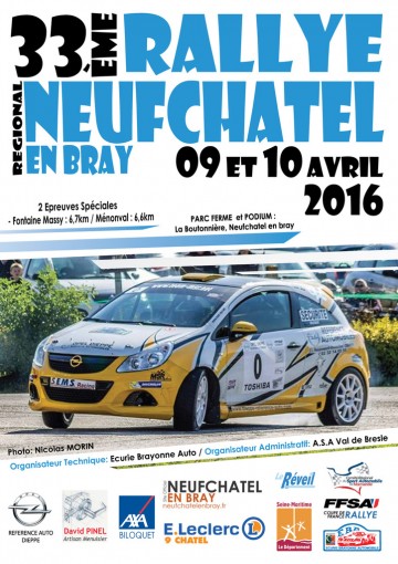 Affiche Rallye de Neufchâtel-en-Bray 2016 (76)