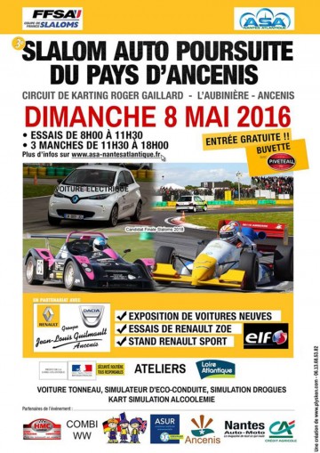 Affiche Slalom du Pays d’Ancenis 2016