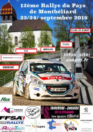 Affiche Rallye du Pays de Montbéliard 2016