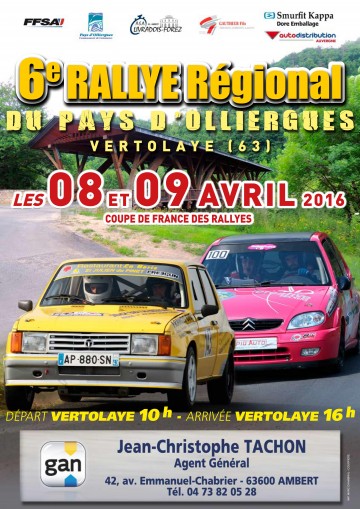 Affiche Rallye du Pays d’Olliergues 2016