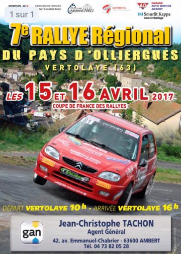 Affiche Rallye du Pays d’Olliergues 2017