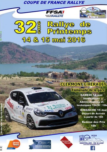 Affiche Rallye de Printemps - Clermont-l'Hérault 2016