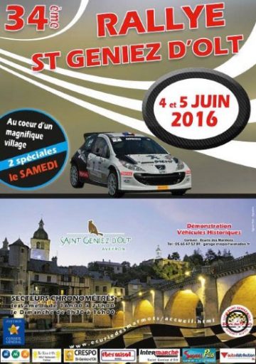 Affiche Rallye de Saint-Geniez-d'Olt 2016