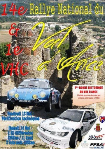 Affiche Rallye du Val d’Ance 2016
