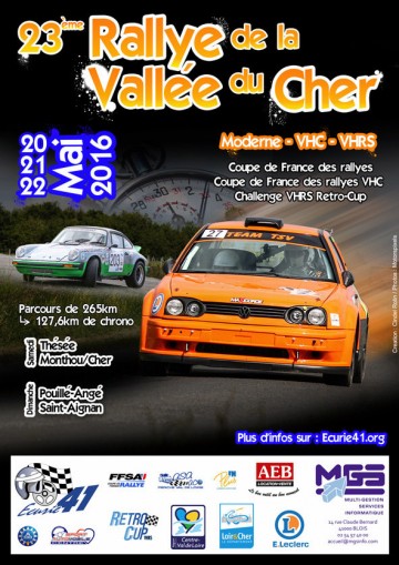 Affiche Rallye de la Vallée du Cher 2016