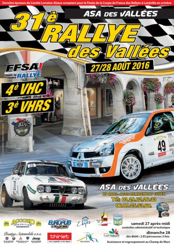 Affiche Rallye des Vallées 2016