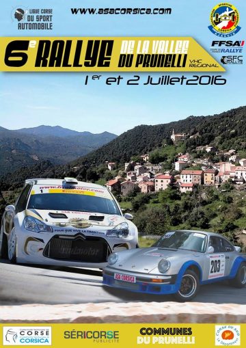 Affiche Rallye de la Vallée du Prunelli 2016