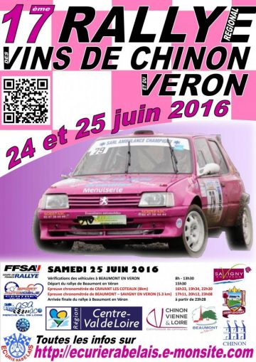 Affiche Rallye des Vins de Chinon et du Véron 2016