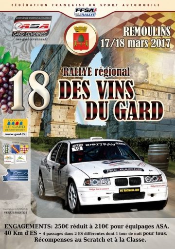 Affiche Rallye des Vins du Gard 2017