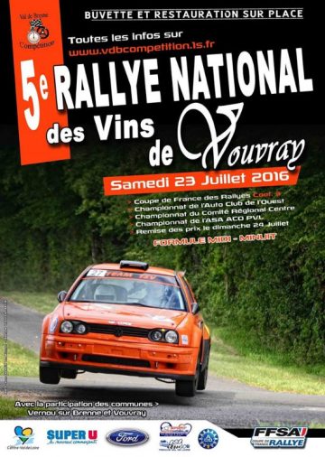 Affiche Rallye des Vins de Vouvray 2016